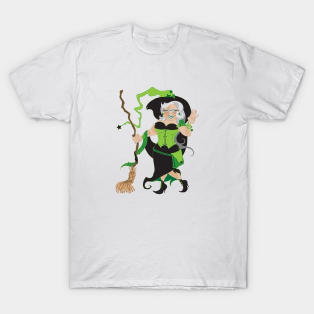 Granny Hex (green) T-Shirt by The Cuban Witch